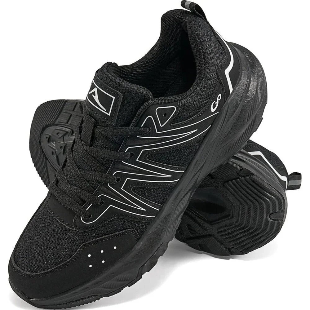Women's Sneakers Walking Shoes Slip on Cushion Tennis Shoe Workout Gym All Black